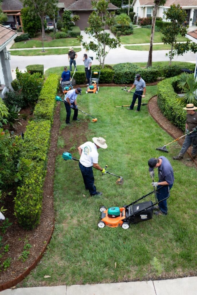 Weekly lawn and landscape maintenance service in Cape Coral Florida for residential properties